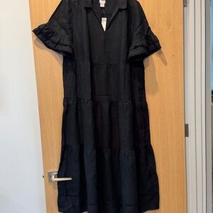 Chicos, tired linen dress with detailing. Size 2 Chicos sizing (12-14)
